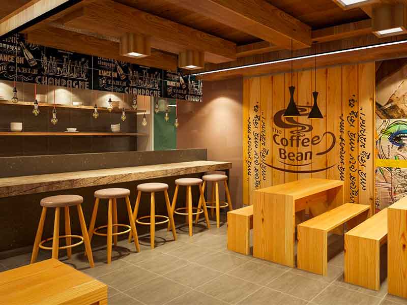 اجرا و طراحی دکوراسیون کافی شاپ کوچک و مدرن 4 گروه معمای ما