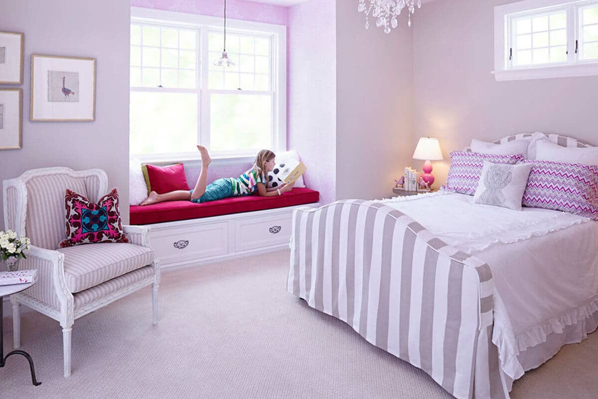 طراحی دیوار اتاق خواب دخترانه