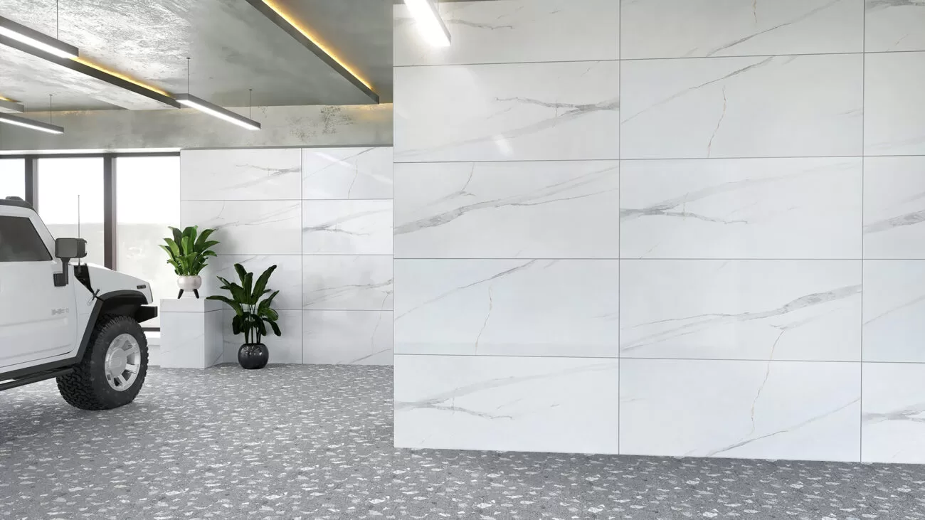 طراحی دیوار پارکینگ با سرامیک