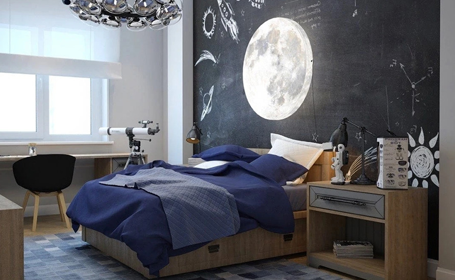 طراحی دیوار اتاق خواب پسرانه و نوجوان