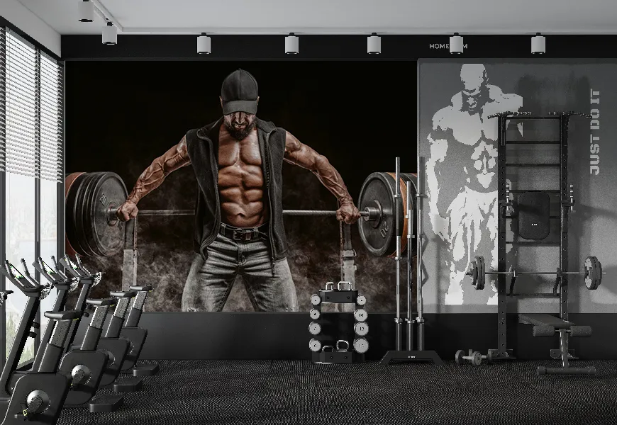 طراحی دیوار باشگاه بدنسازی