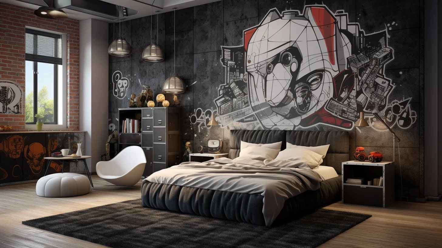 طراحی دیوار اتاق خواب پسرانه و نوجوان