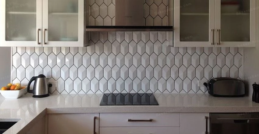 دیوارپوش سه بعدی بین کابینت