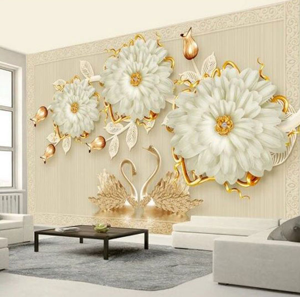 دیوار پوش سه بعدی طرح گل