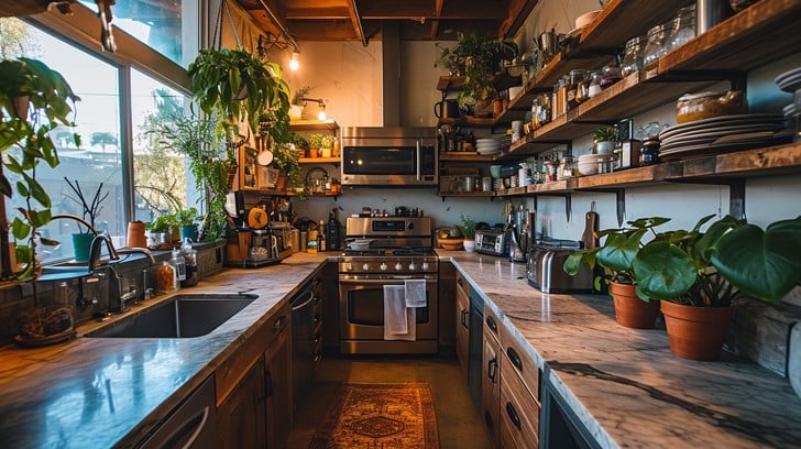 cozy kitchen interior stockcake