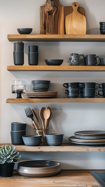 organized kitchen shelves stockcake 2