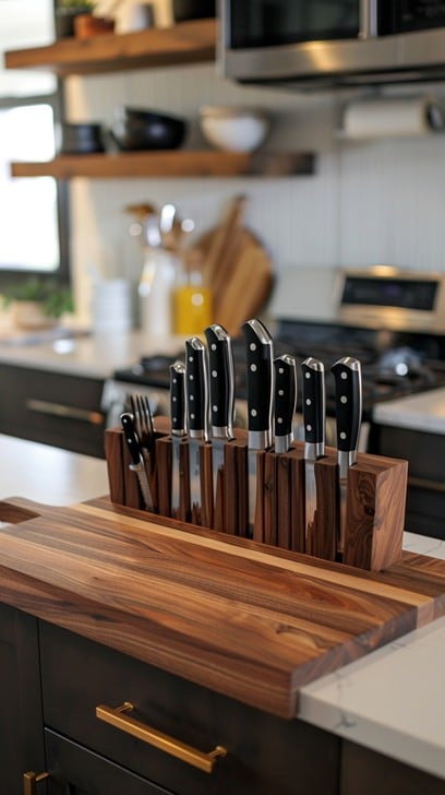 organized knife block stockcake