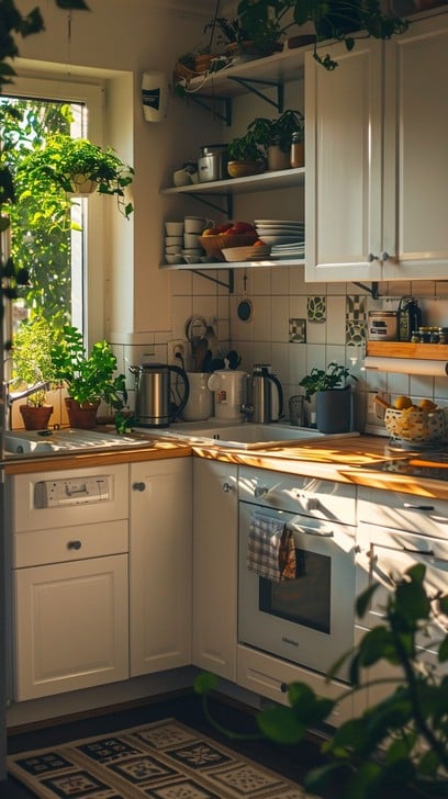 sunny kitchen corner stockcake
