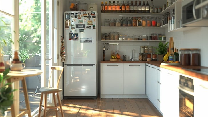 sunny modern kitchen stockcake